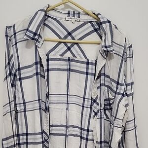 Willow & Clay Navy and White Plaid Shirt